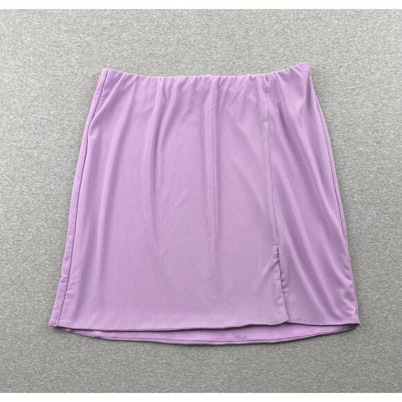 AFRM Skirt Size M Purple Mesh Mini Stretchy Pull On Preppy Summer Beach Party - Picture 1 of 12